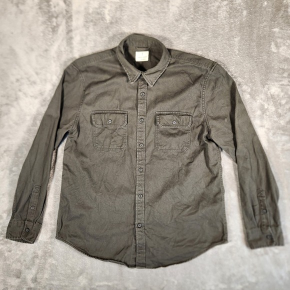 Mutual Weave Other - Mutual Weave Button Down Shirt Mens Large Olive Green Twill Long Sleeve